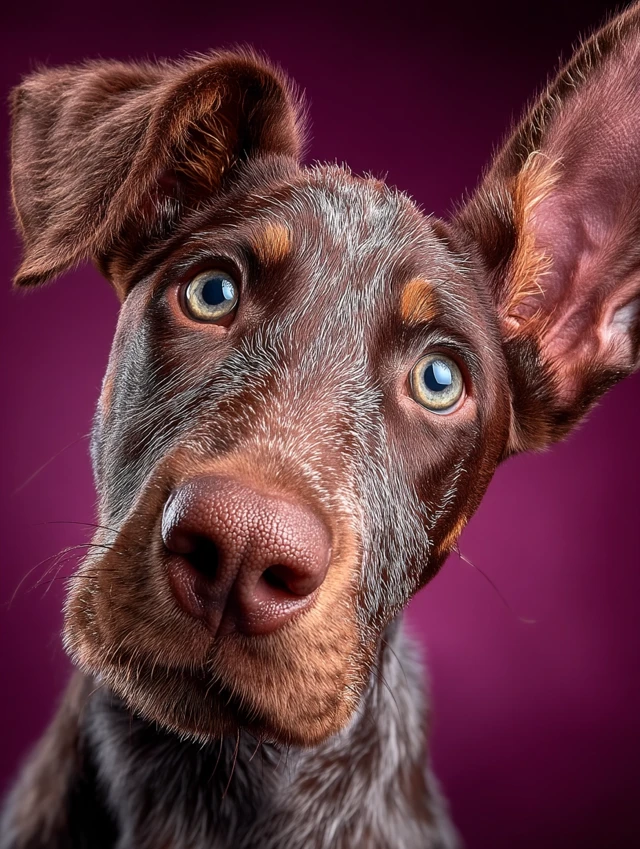 Curious Doberman Portrait Playful Expression