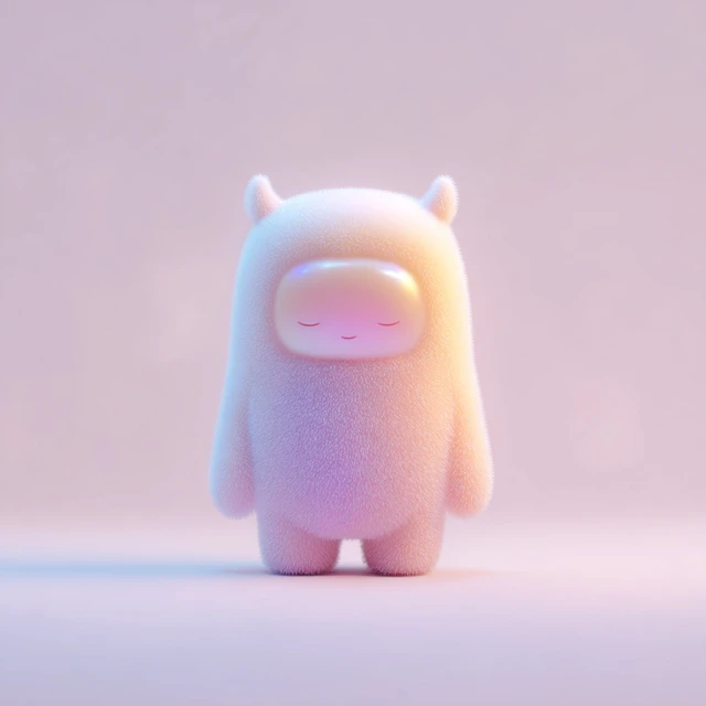Dreamy Pastel Monster Illustration Calming Artwork