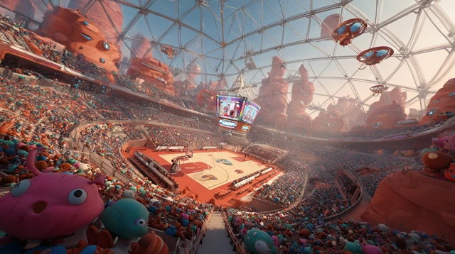 Mars Basketball Arena 3D Pixar Style