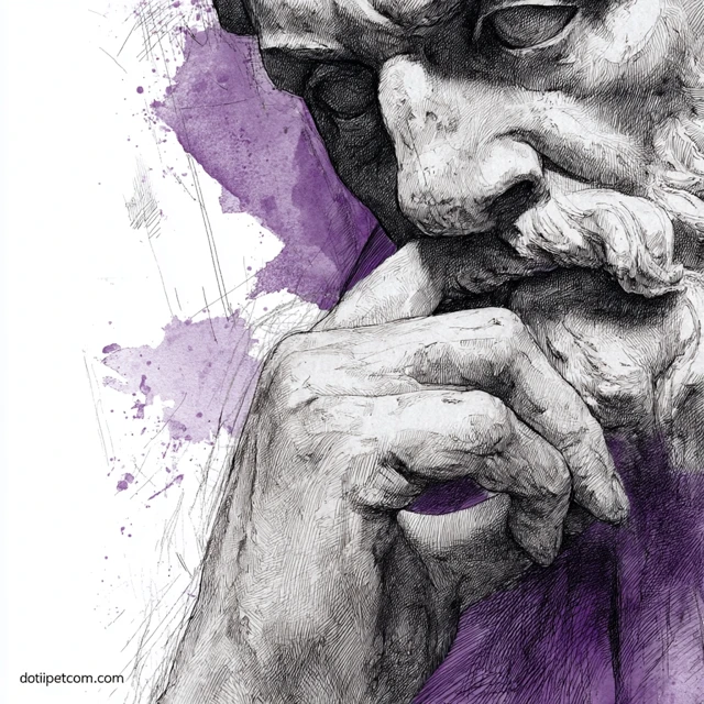 The Thinker Rodins Sculpture Black and White Art