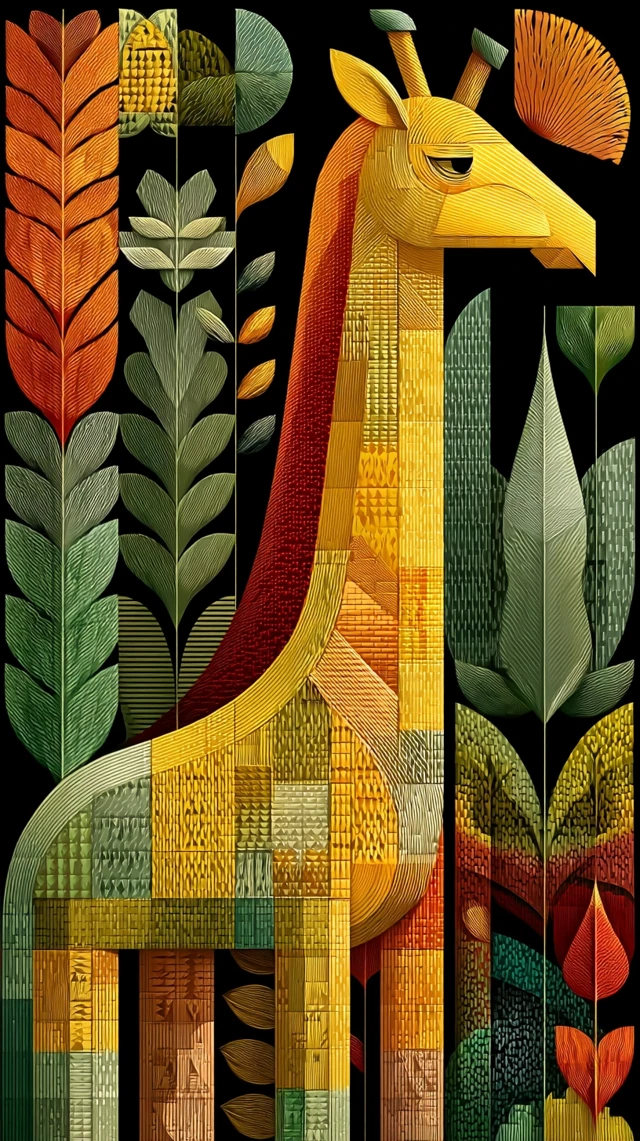 Giraffes by Josh Agle: Unique 4K Art