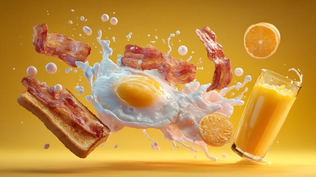 Floating Breakfast Surreal Food Art