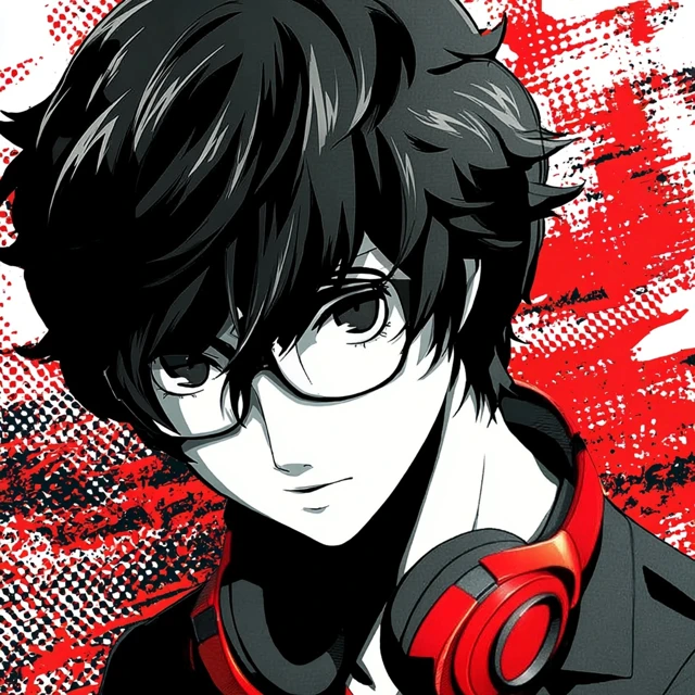Anime Character with Headphones Album Cover Art