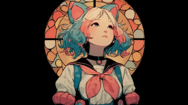 NEKO POP Logo Beautiful Anime Cat Idol