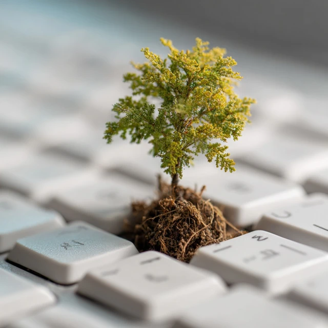 Growth Technology Sustainable Future Tree Keyboard