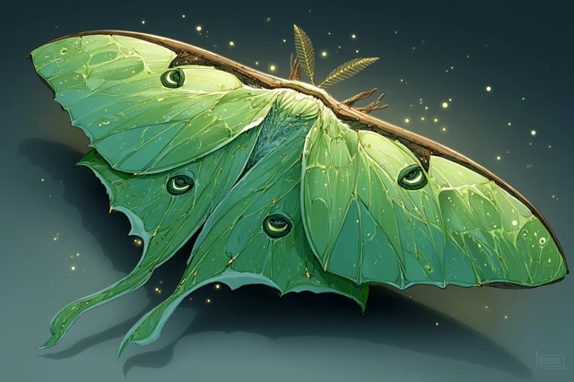 SciFi Luna Moth Mothership BioMimicry