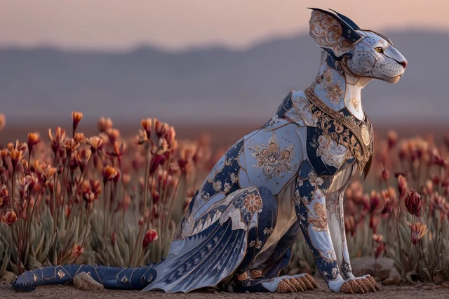 Alebrije Art Deco in Golden Hour Field