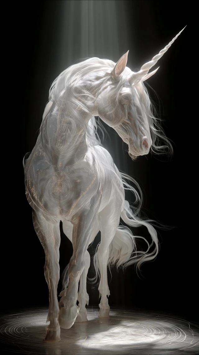 Holy Unicorn Pure White Divinity in Radiant Light