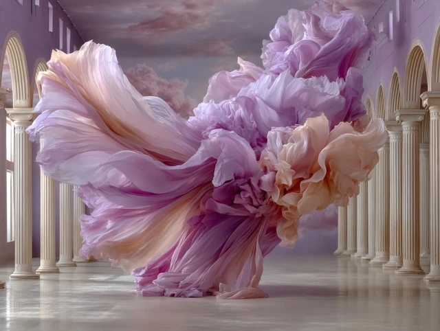Organza Wing Wall Art Pink Purple Abstract Room