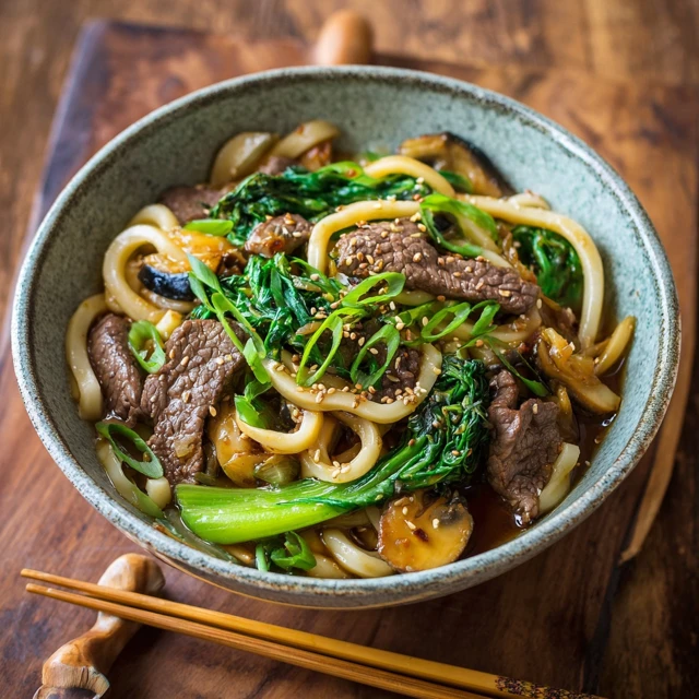 Beef Udon Noodles with Egg A Delicious Japanese Dish