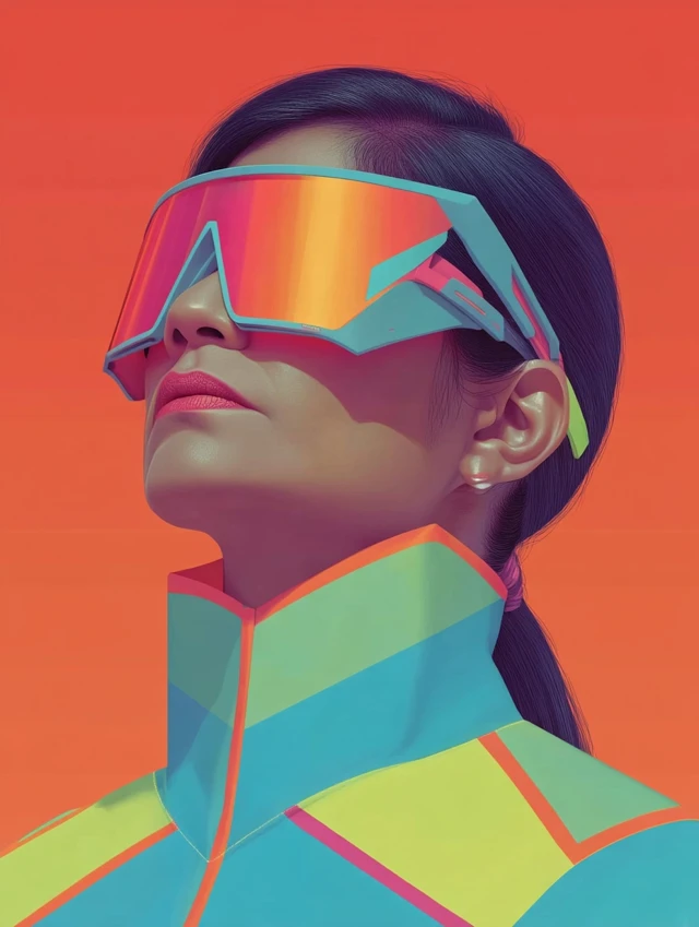 Modern Portrait Neon Sunglasses Fashion Forward