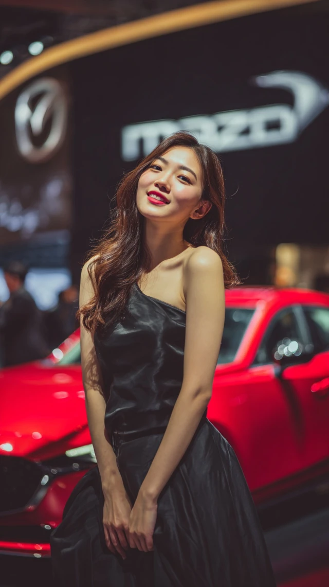 Attractive Chinese Sales Girl at Motor Show in Jakarta
