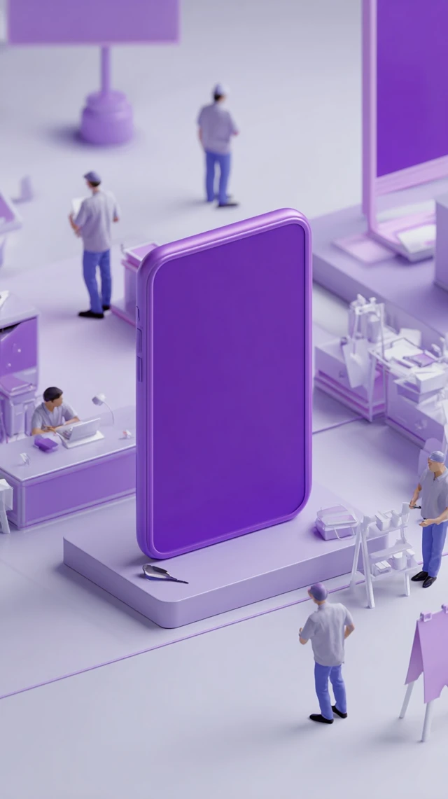 Purple Smartphone Sales Presentation 3D