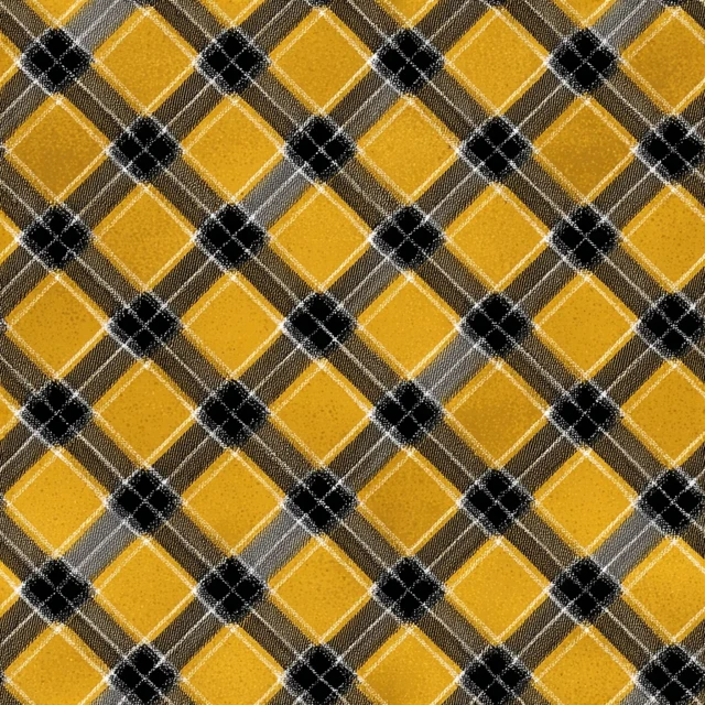 Cartoon Tartan Pattern Yellow and Grey Design