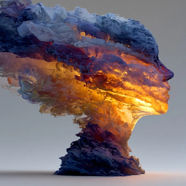 Abstract Smoke Humanoid Figure Illustration