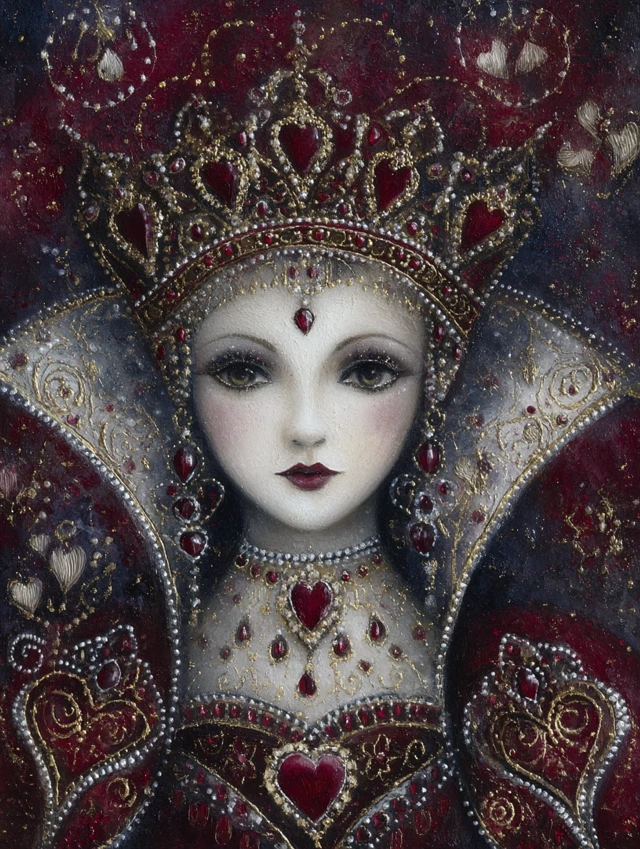 Queen of Hearts Portrait Alice in Wonderland Art