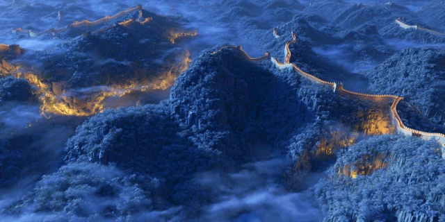Great Wall at Night Dramatic View