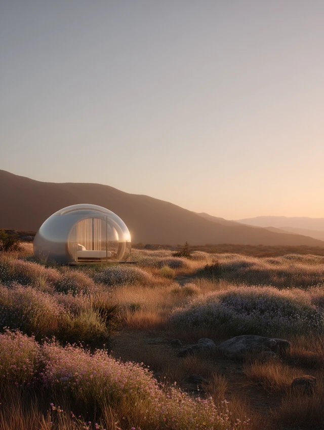 Bubble House in the Wild Landscape