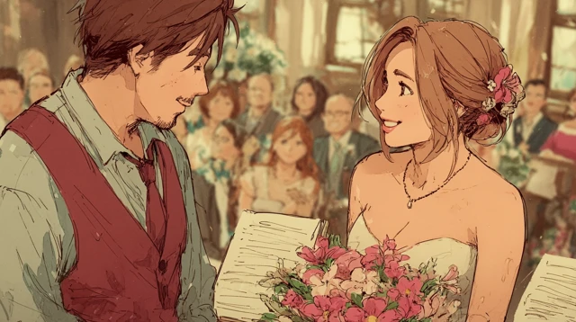 AI Wedding: Romantic Anime Bride and Groom