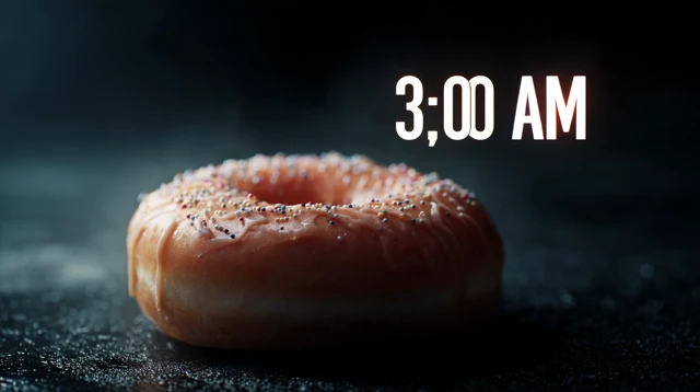 3 AM Donut Dramatic Lighting Photographic Style