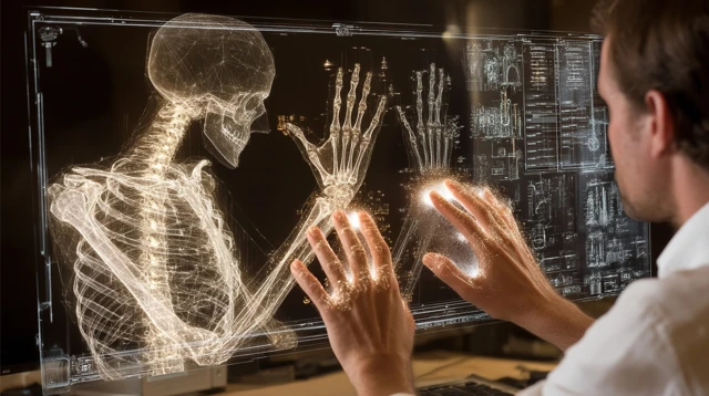 Holographic Interface Futuristic Collaboration