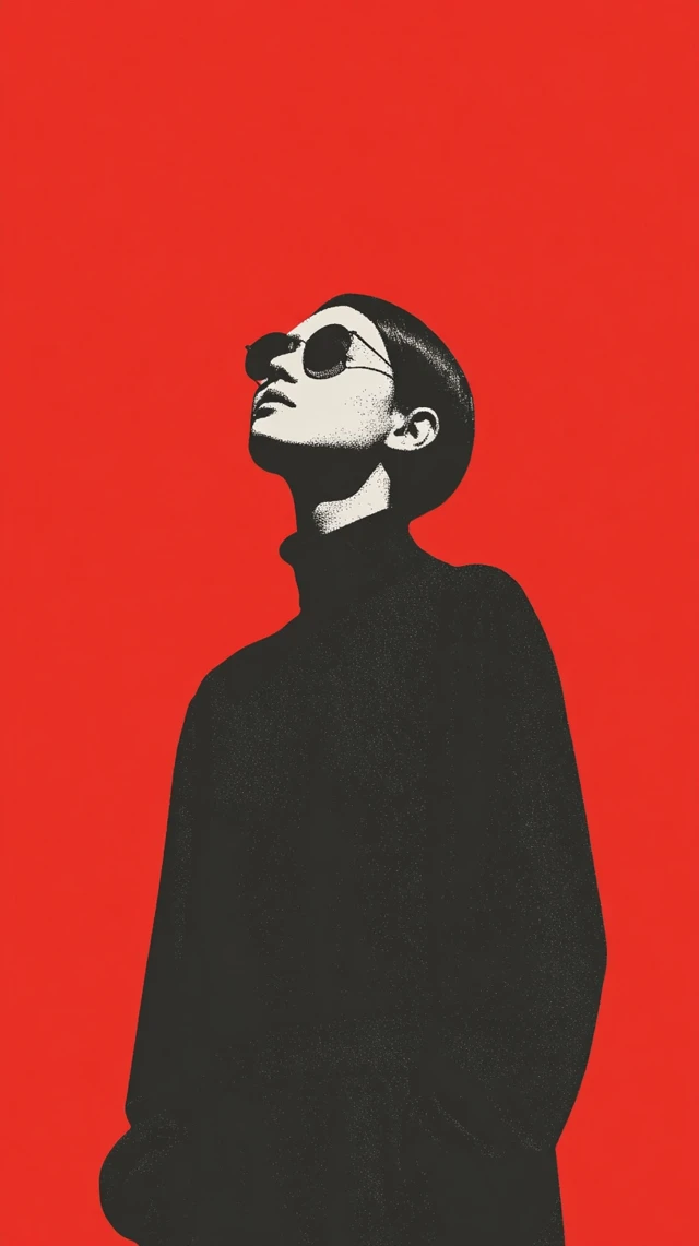 Minimalist Black and Red Portrait Fashion Photography