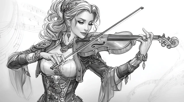 Victorian Violin Maker Concept Sketch