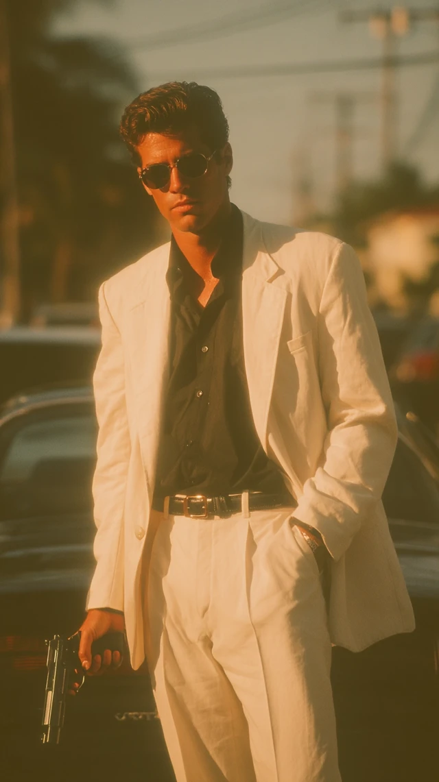 Miami Cop 80s Retro White Suit