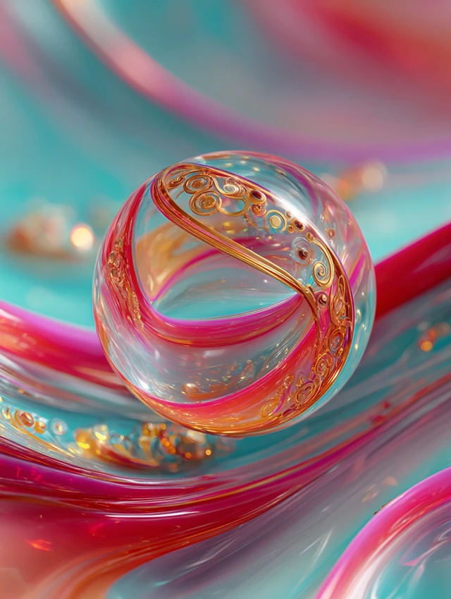 Surreal Neon Orb in Pastel Cosmos