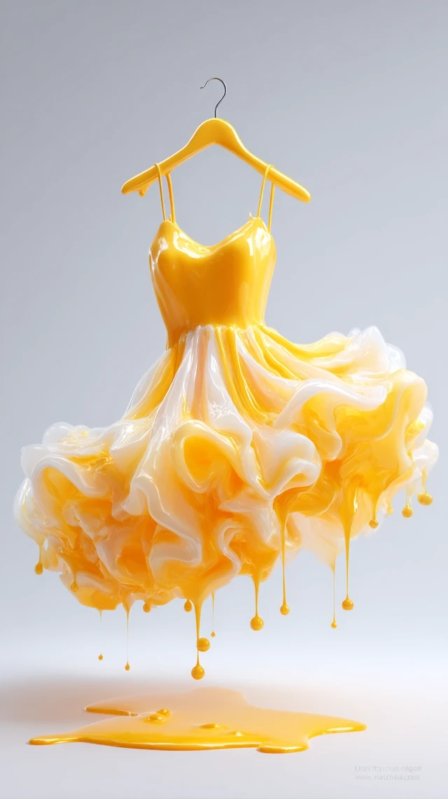 Melting Gold Dress: Surreal Fashion