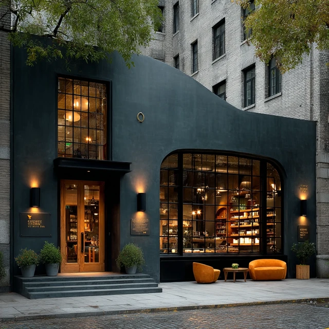 Modern Goldsmith Shop Facade Black Theme