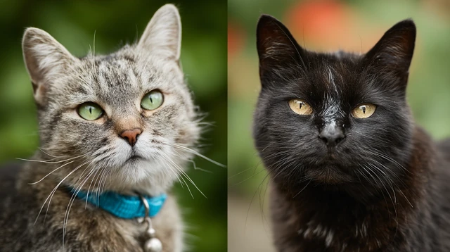 Two Cats Whiskers and Boots Detailed Cat Portraits