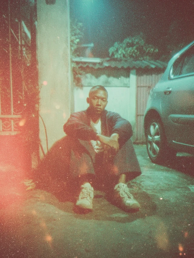 90s Grunge Portrait Malaysian Man Polaroid