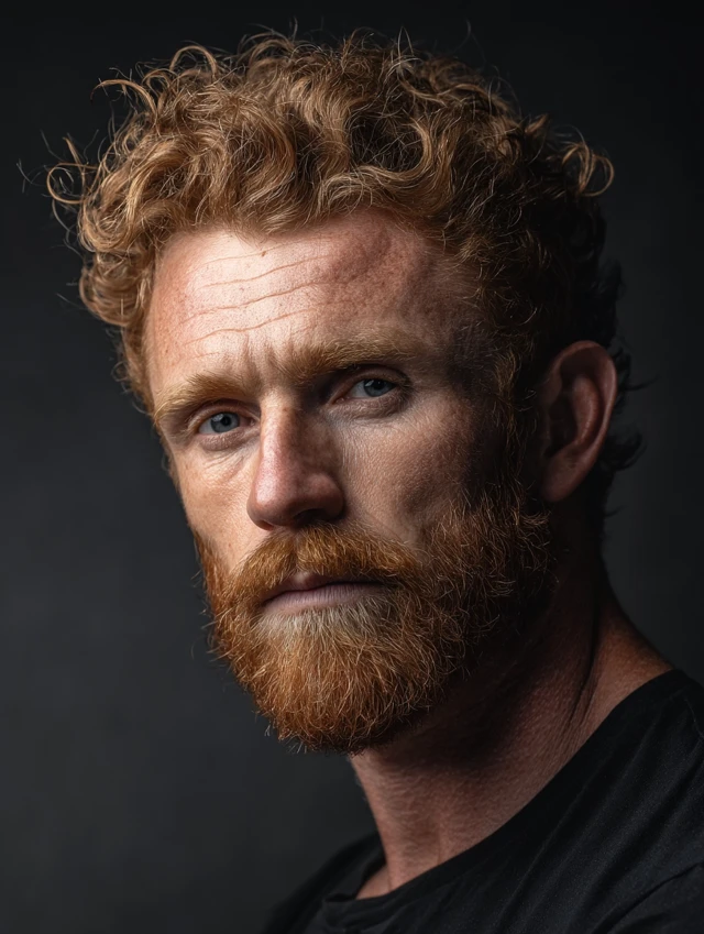 Portrait of a Red Haired Man Nordic Features