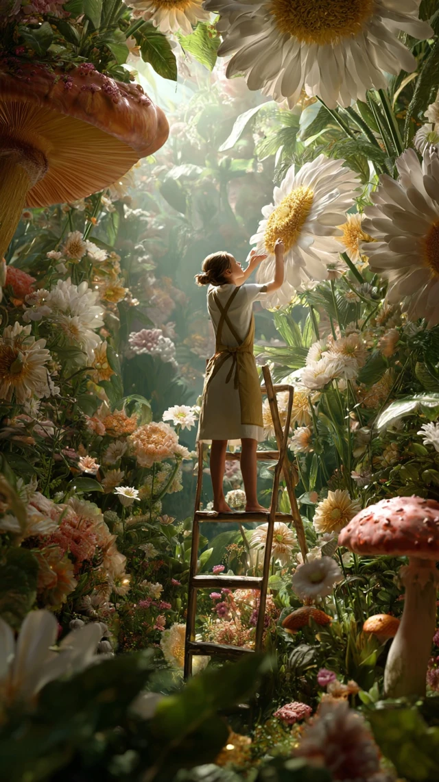Microworld Garden Giant Flowers Fairytale