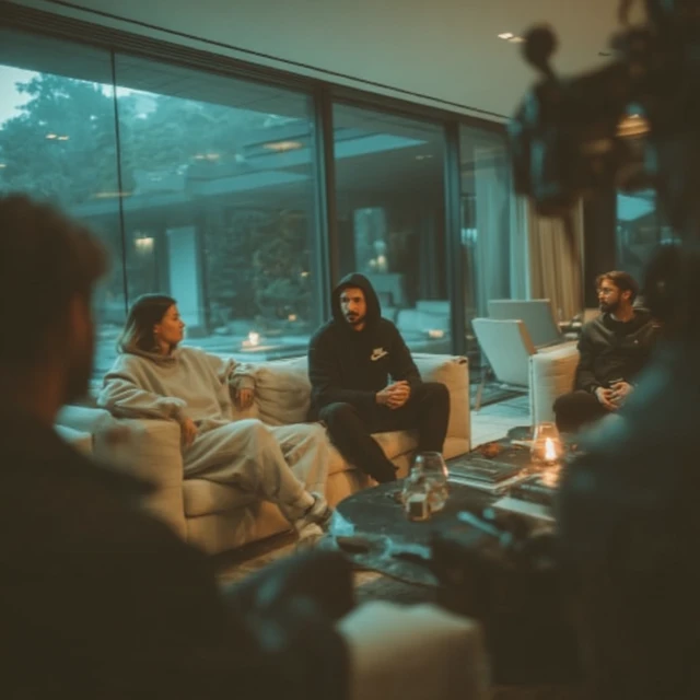Luxury Villa Living Room Influencers Suspense