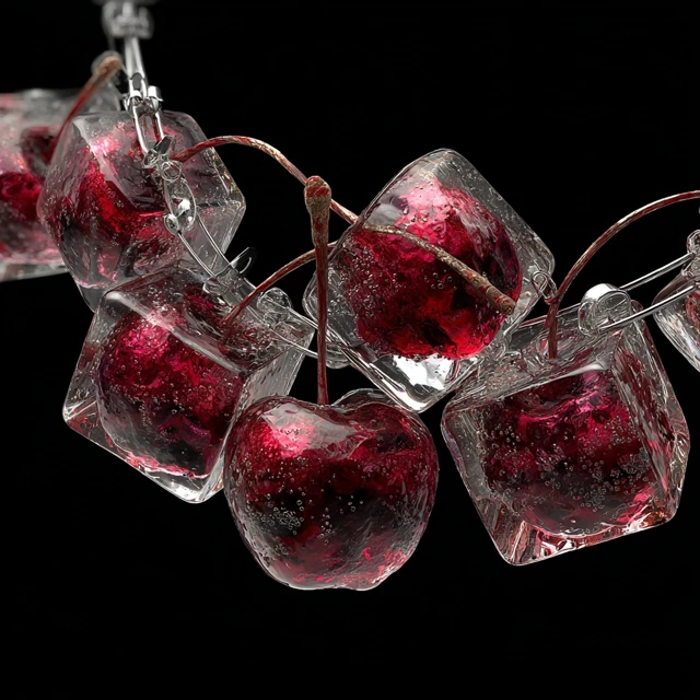 Frozen Cherry Necklace Hyperrealistic Jewelry Design
