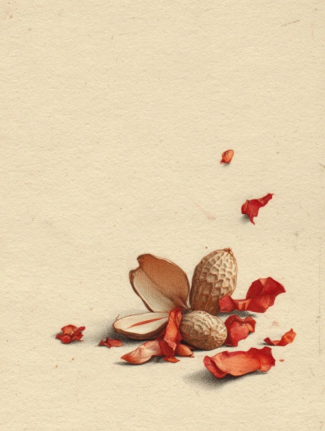 Minimalist Peanut Shell Illustration Art