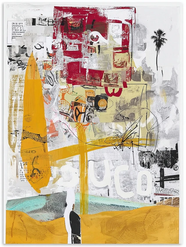 Abstract Painting with Graphic Elements and Colors