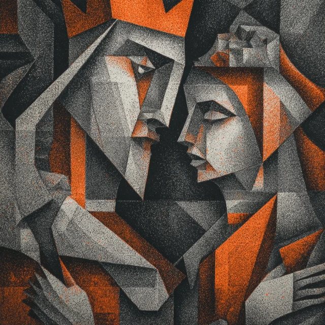 King and Queen Geometric Art