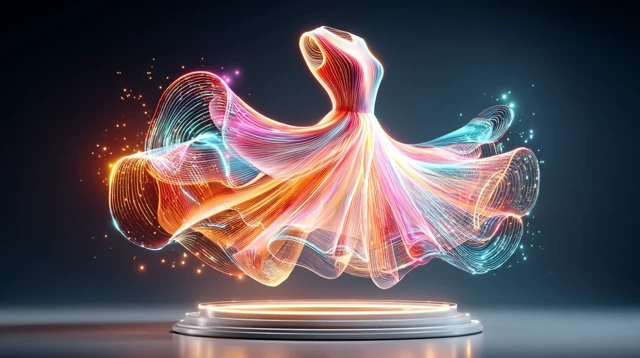 AI Fashion Glowing Dress Abstract Art