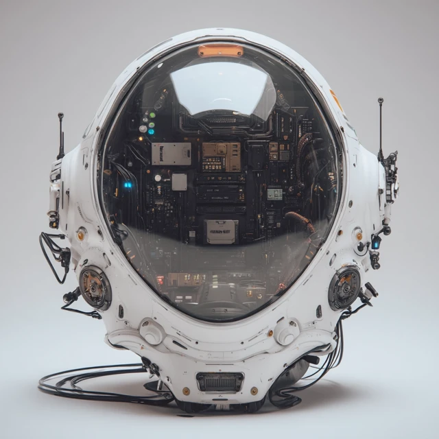 Futuristic Space Helmet with Organic Design
