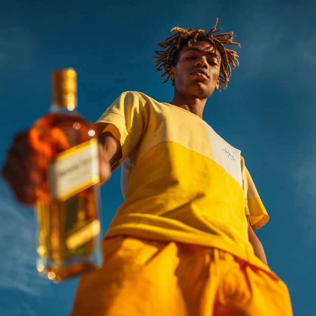 Johnnie Walker BLOND Product Shot Young Man with Whiskey