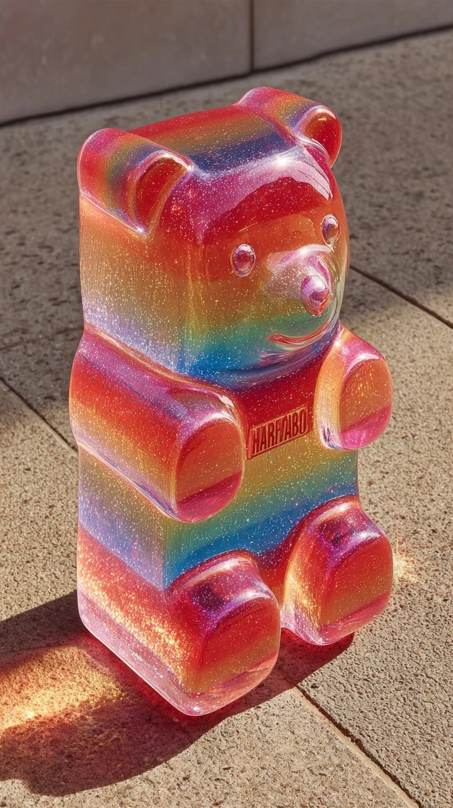 Giant Colorful Haribo Goldbear Sculpture 3D Art