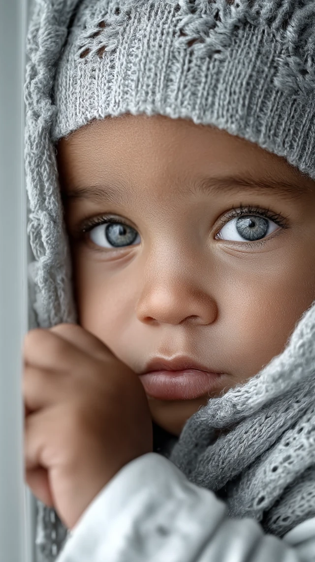 Baby with Glowing Eyes Cinematic Portrait