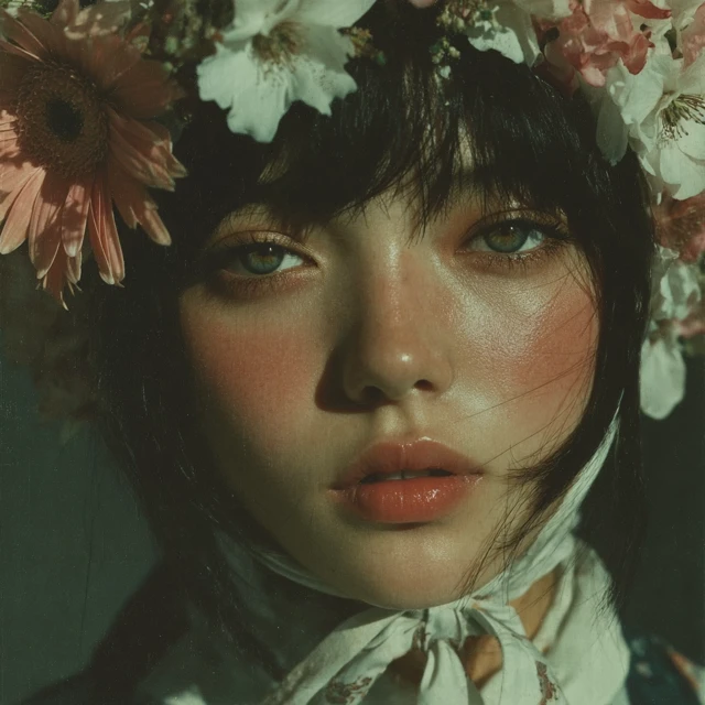 Elegant Portrait with Floral Crown