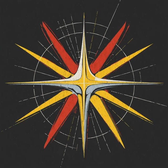 Retro Starburst Logo Design Atomic Age Vintage