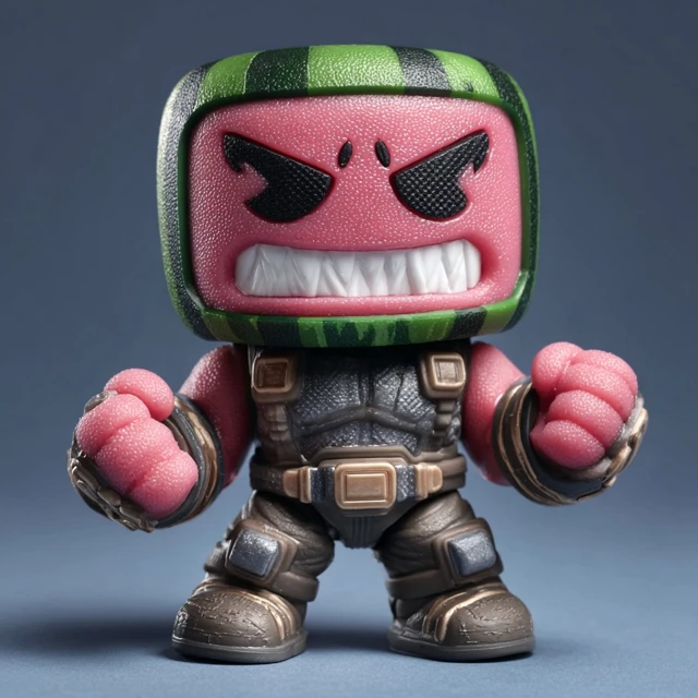 Watermelon Hero Toy Design Comic Book Style