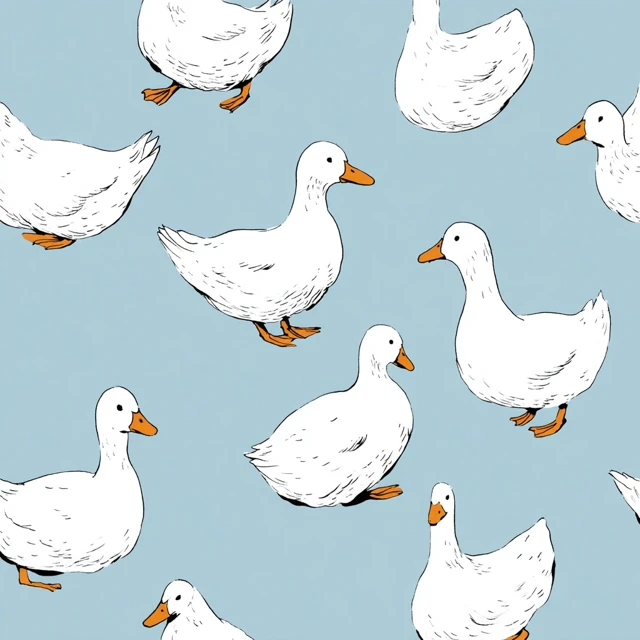 Cute White Duck Illustrations for Kids