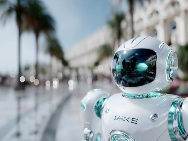 Friendly Robot Mike 3D Rendering on Florida Street